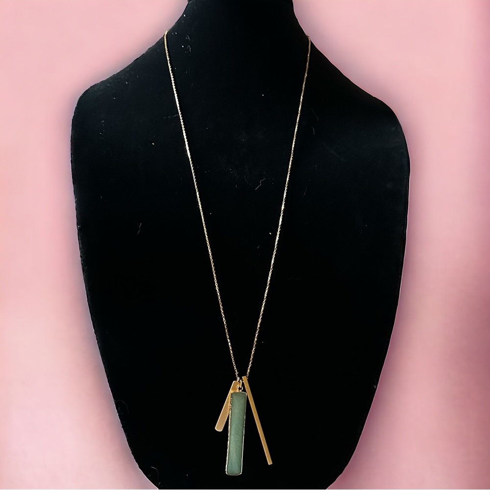 Sarafina long agate bar pendant necklace
